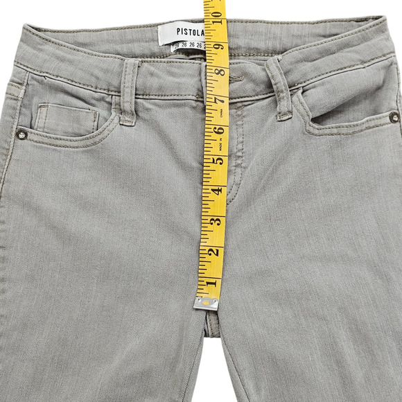 Pistola Jeans Womens Size 26 Gray Audrey Moto Skinny Stretch Light Wash - Picture 14 of 14